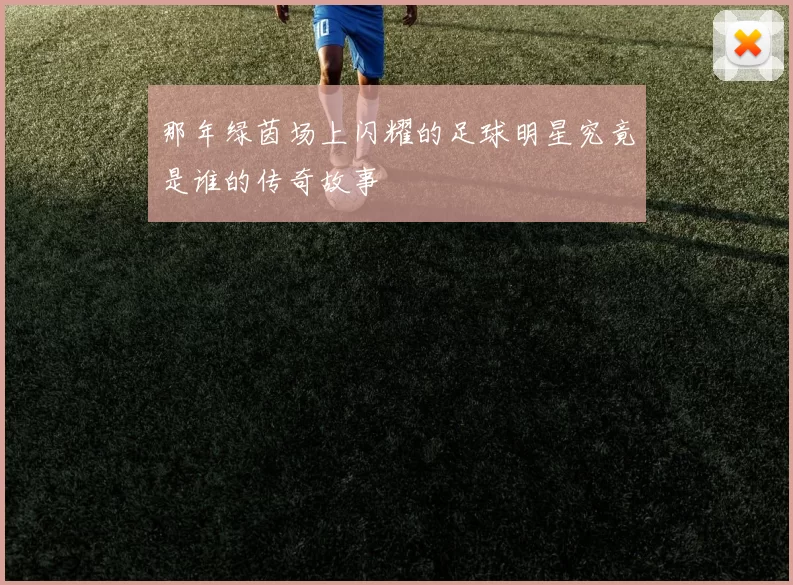 那年绿茵场上闪耀的足球明星究竟是谁的传奇故事